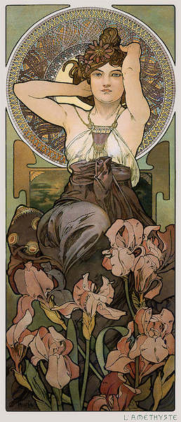 Array Edelsteine: Amethyst von Marie Alphonse Mucha