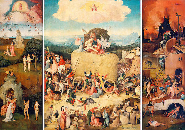 Array Triptychon der Heuwagen von Hieronymus Bosch