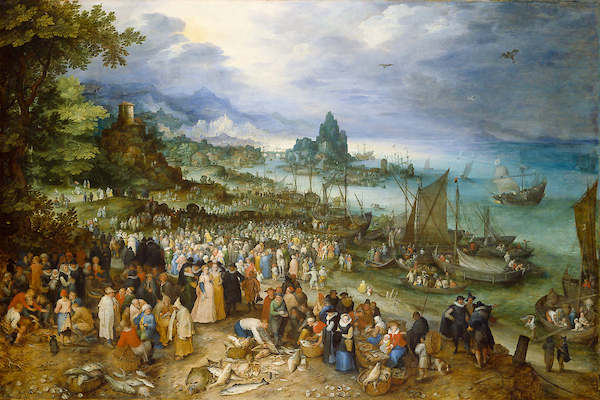 Array Seehafen mit Predigt Christi von Jan d.Ä. Brueghel