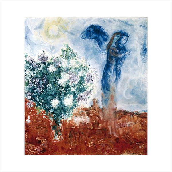 70cm x 70cm Die Liebenden über St.Paul von Marc Chagall