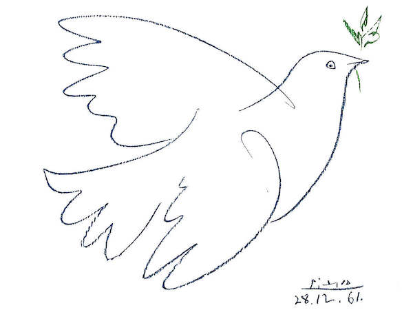 80cm x 60cm Colombe Bleue, PP-821 von Pablo Picasso