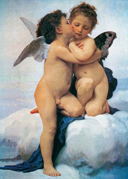 50cm x 70cm First Kiss von William Bouguereau