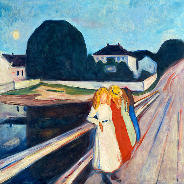 Array Vier Mädchen auf der Brücke von Edvard Munch