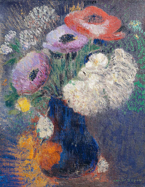 Array Phantasieblumen und Anemonen von Odilon Redon
