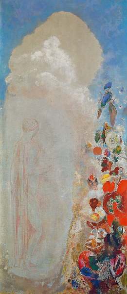 Array Frauengestalt und Blumen von Odilon Redon