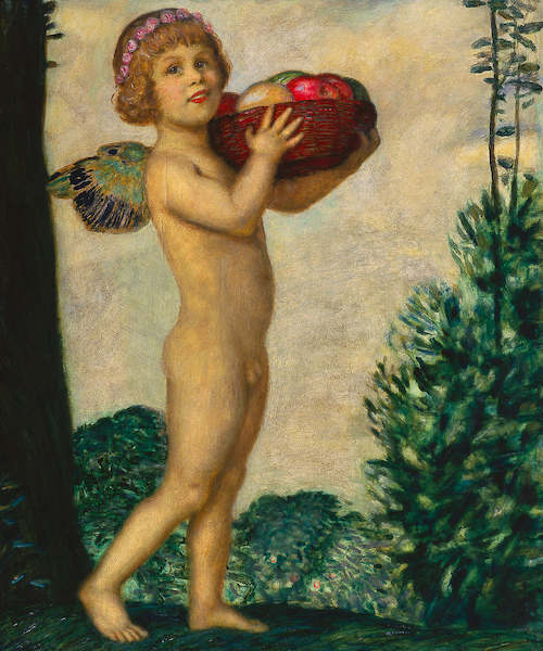 Array Erote mit Früchtekorb von Franz Von Stuck