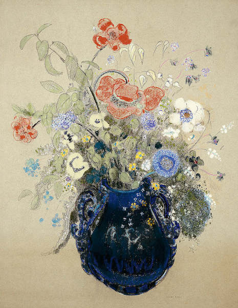 Array Blumenstrauß in blauem Krug von Odilon Redon