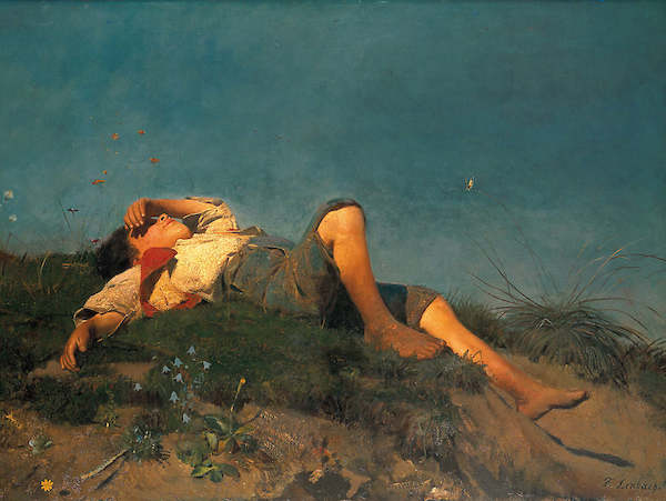 80cm x 60cm Hirtenknabe von Franz Von Lenbach