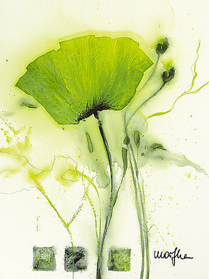 30cm x 40cm Coquelicot vert I von Marthe