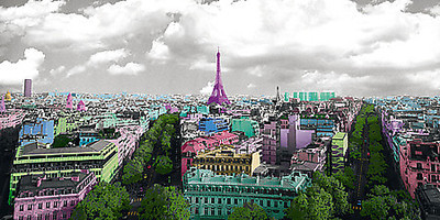 100cm x 50cm Pinky Paris von Anne Valverde