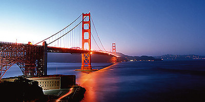100cm x 50cm Golden Gate Night von Anne Valverde