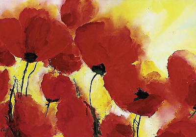 100cm x 70cm Roter Mohn Toskana von REIL