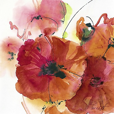 21cm x 21cm Mohnblüte in Gesellschaft von Marta Peuckert