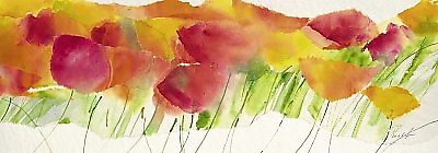 100cm x 35cm Poppy ribbon yellow von Marta Peuckert