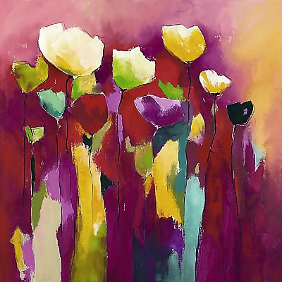 98cm x 98cm Townflowers I von Anne L. Strunk
