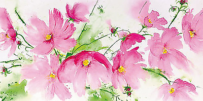 100cm x 50cm Rosa Kosmeen von REIL,HEIDI