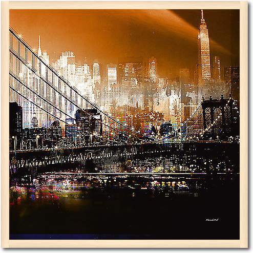 Brooklyn Bridge by Night von Mereditt.f, 