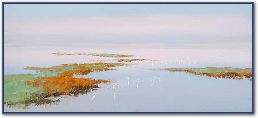 Sunset with Birds von Jan Groenhart