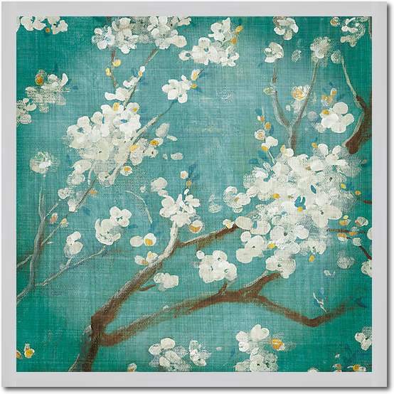 White Cherry Blossoms I on Blue Aged No von Danhui Nai