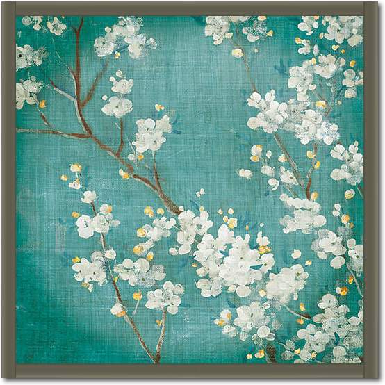 White Cherry Blossoms II on Blue Aged No von Danhui Nai