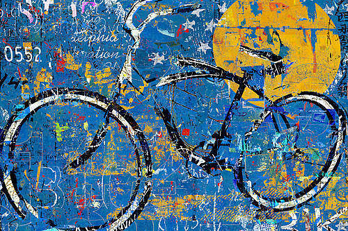 Blue Graffiti Bike von Daryl Thetford