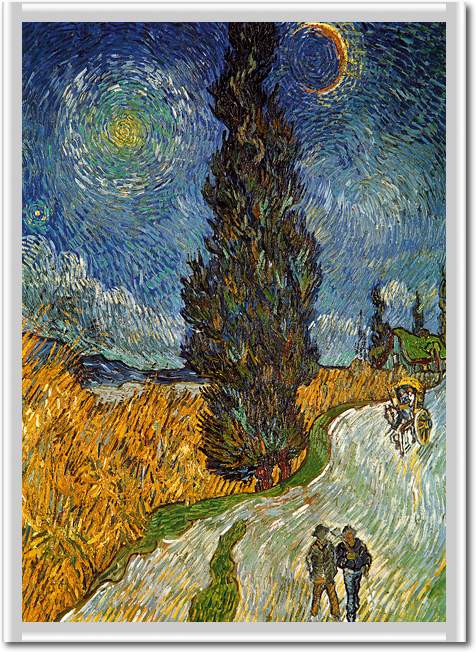 Landstrasse mit Zypresse und Ste von Vincent Van Gogh