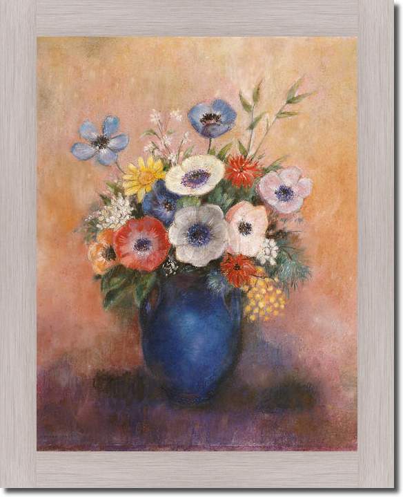 Blumen in einer blauen Vase      von Odilon Redon