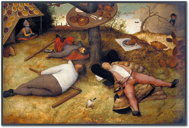 Das Schlaraffenland              von Pieter d. Ä. Brueghel