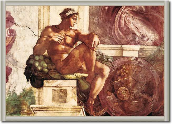 Die Erschaffung der Gestirne     von Michelangelo
