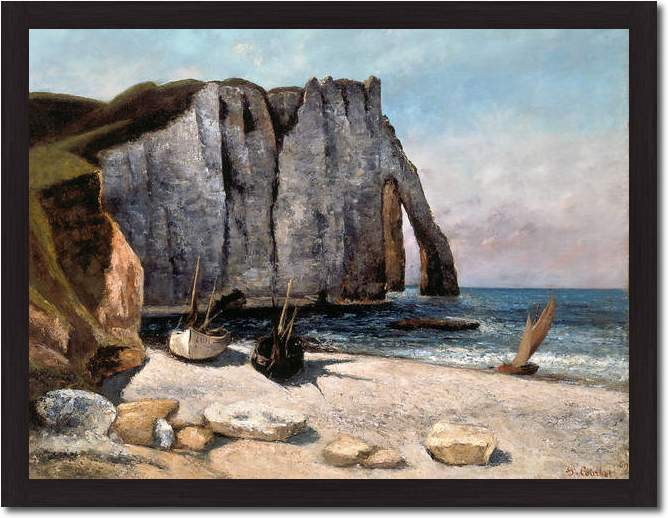 Falaise und Etretat und Boote    von Gustave Courbet