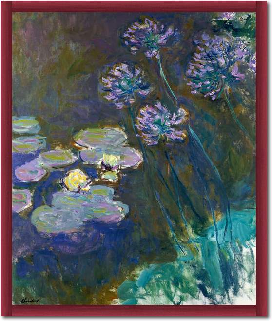 Gelbe Seerosen und Agapanthes    von Claude Monet
