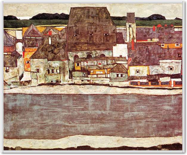 Häuser am Fluss II               von Egon Schiele