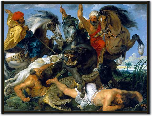 Jagd auf Nilpferd und Krokodil   von Peter Paul Rubens