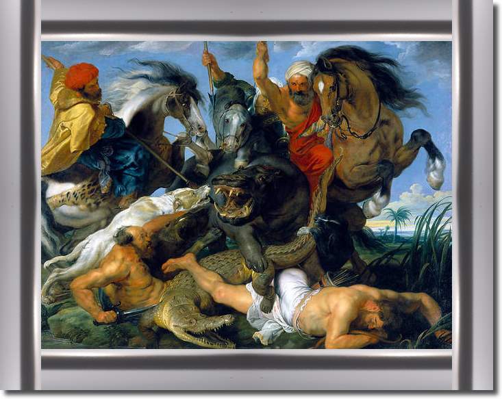 Jagd auf Nilpferd und Krokodil   von Peter Paul Rubens