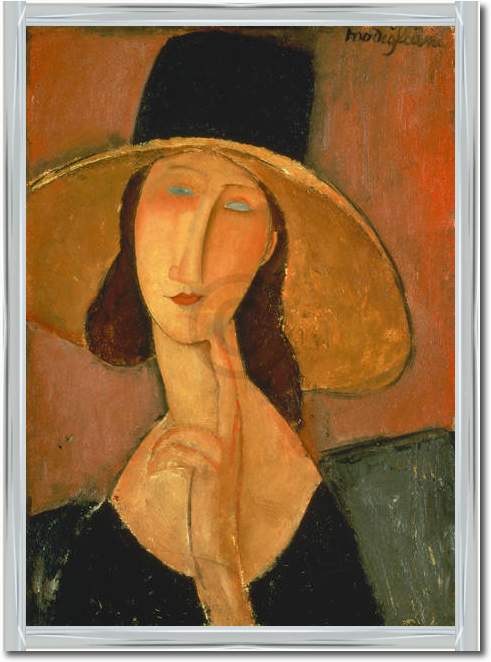 Jeanne Hebuterne mit großem Hut  von Amadeo Modigliani