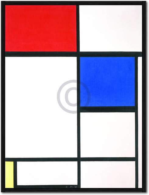 Komposition II mit Rot, Blau und von Piet Mondrian