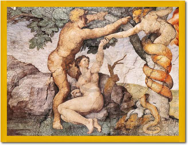 Sündenfall und Vertreibung aus   von Michelangelo