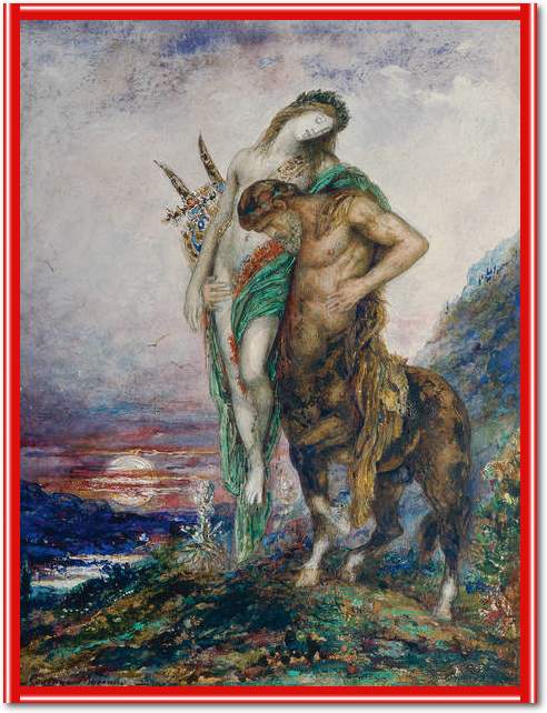 Von einem Zentaur getragener tot von Gustave Moreau