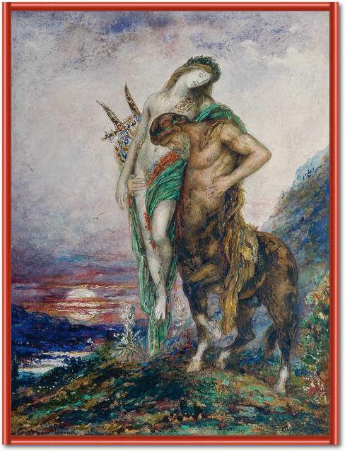 Von einem Zentaur getragener tot von Gustave Moreau