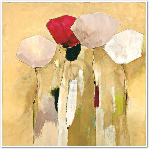 White Flowers with Red 1         von Anne L. Strunk