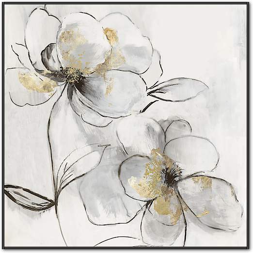 Silver Florals II von PI Studio
