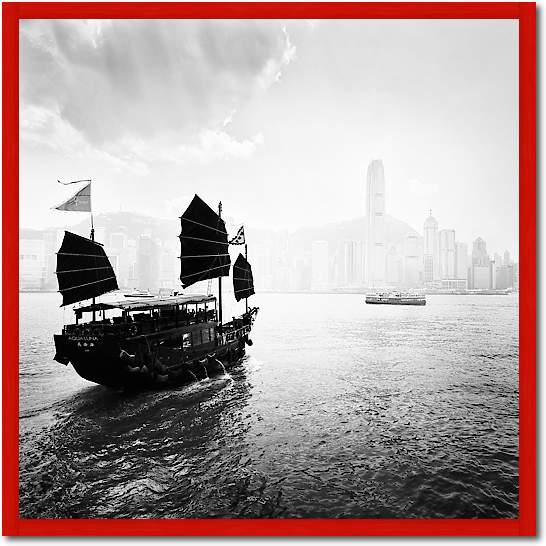 Boat in the Hong Kong Harbor von Praxis Studio