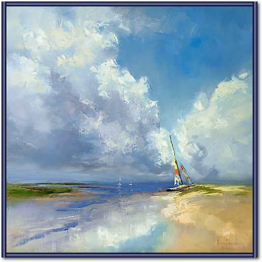Sailboat on a Sandy Beach von Kasia Bruniany