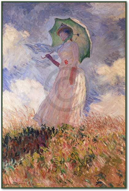 Frau mit Sonnenschirm von Claude Monet