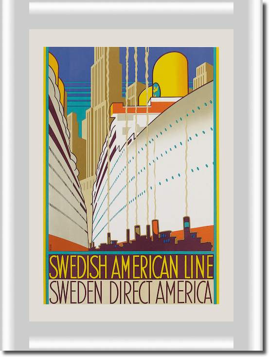 Swedish American Line von Monogrammiert HR
