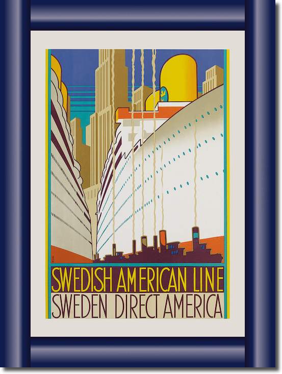 Swedish American Line von Monogrammiert HR