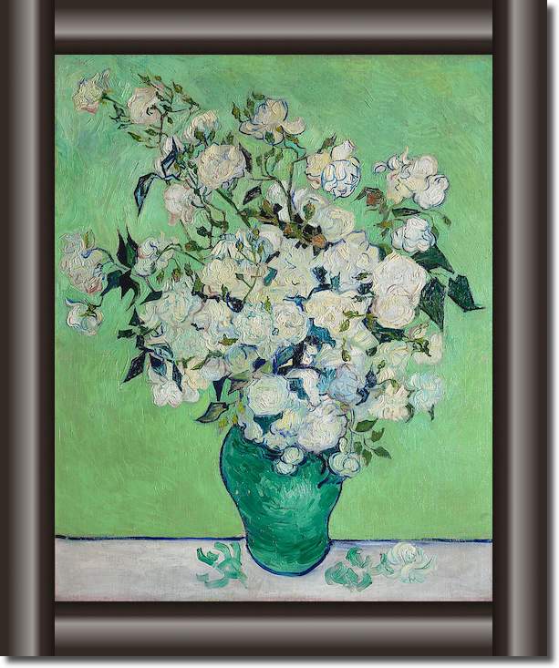 Vase mit weißen Rosen von Vincent van Gogh