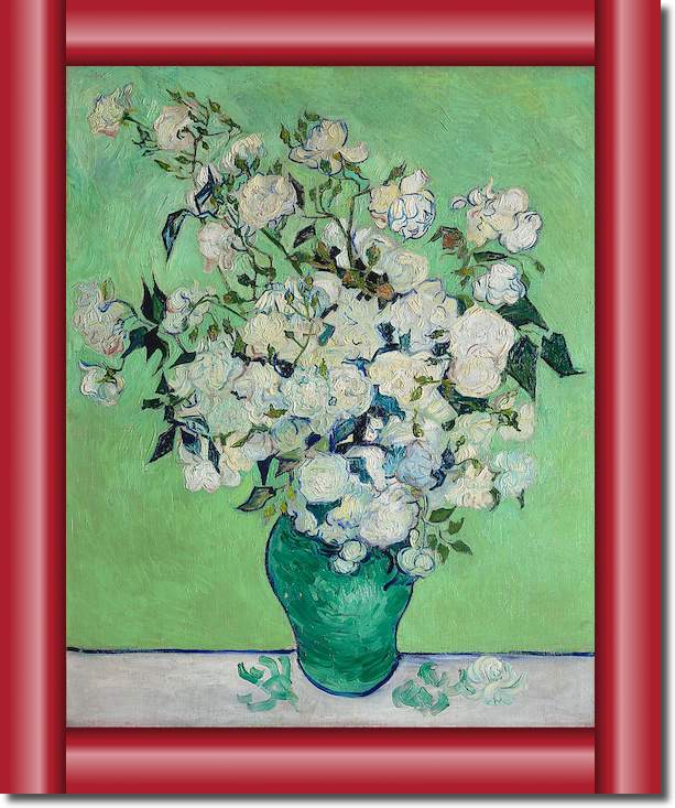 Vase mit weißen Rosen von Vincent van Gogh