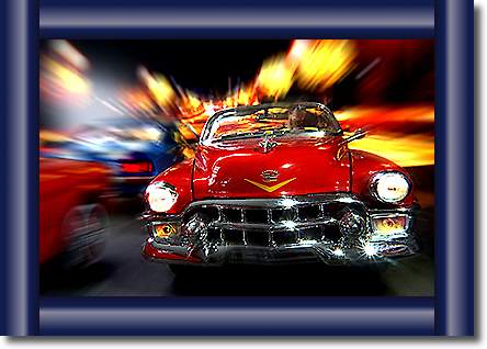 Cars in action - Cadillac rot von Jean-Loup Debionne