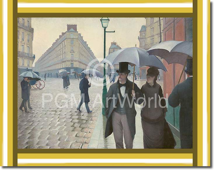 Straße in Paris an einem regnerischen Tag von Gustave Caillebotte